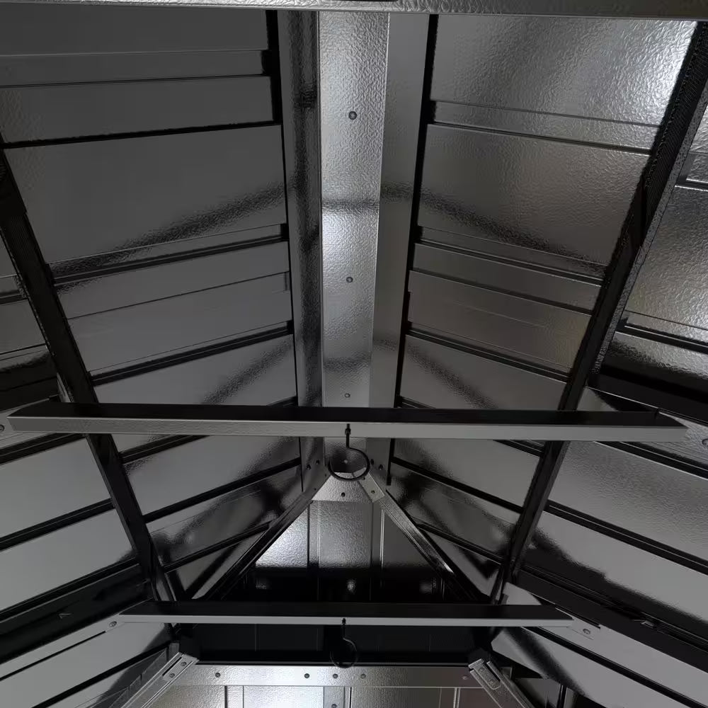20 Ft. W X 12 Ft. D Double Hardtop Gazebo with Galvanized Steel Roof and Textilene Netting
