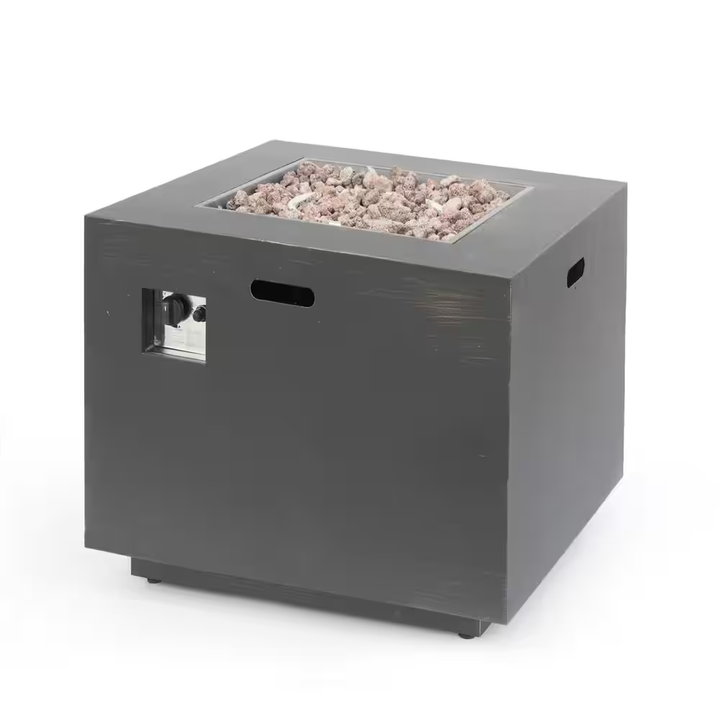 33" Square Iron Propane Fire Pit — Brown, 50,000 BTU