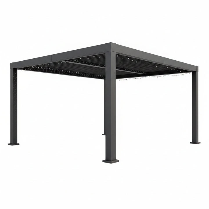 12x20 Aluminum Louvered Pergola — Adjustable Roof, Integrated Drainage