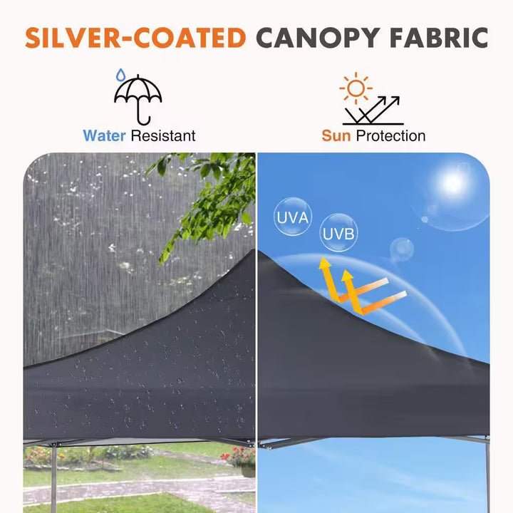 10 Ft. X 10 Ft. Pop up Canopy Tent Easy Setup Outdoor Shade Instant Portable Sun Shelter Canopy Tent for Parties, Beach